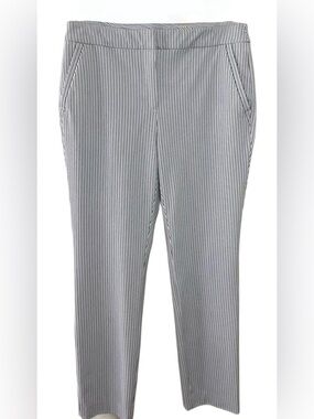 Fabulous Chicos Juliet Ponte Straight Black Stripe Pant - Size 1R/8